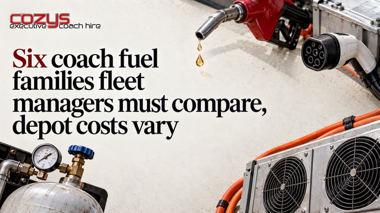 Six coach fuel families fleet managers must compare, depot costs vary